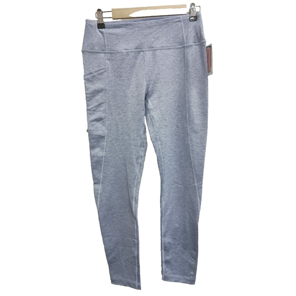 Vineyard Vines Womens Performance Ankle Leggings Small Blue Heathered Sports NEW